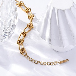 667 Stainless Steel(Grade 201 Equivalent) Paperclip Chain Bracelets for Women&nbsp;BJEW-P347-03G