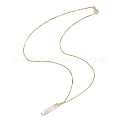 Electroplated Natural Keshi Pearl Pendant Necklaces&nbsp;NJEW-JN05604-01