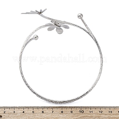 Flower Alloy Arm Cuff Bangles for Girl Women&nbsp;AJEW-A063-01G-P