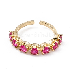 Cubic Zirconia Open Cuff Ring&nbsp;RJEW-P079-07G-03