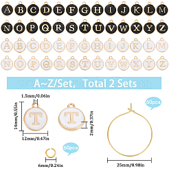 DIY Initial Letter A~Z Alphabet Brass Enamel Wine Glass Charm Rings Making Kit&nbsp;DIY-SC0024-58