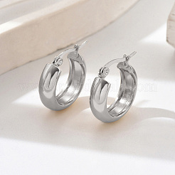 Minimalist European and American Style 201 Stainless Steel Glossy Hoop Earrings for Women&nbsp;PD5223