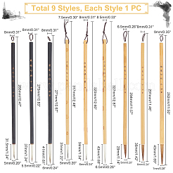 9Pcs 9 Style Bamboo Chinese Calligraphy Drawing Brush Pen&nbsp;AJEW-PH0003-07