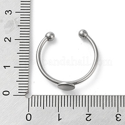 Non-Tarnish Adjustable 304 Stainless Steel Finger Rings Components&nbsp;STAS-K278-04A-P