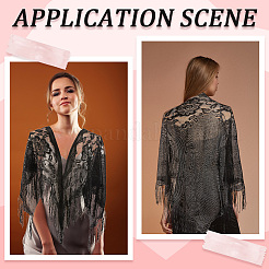 Lace Flower Detachable Polyester Shawl&nbsp;AJEW-WH20072-43C