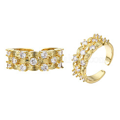 Cubic Zirconia Candy Shape Open Cuff Rings&nbsp;RJEW-N037-027