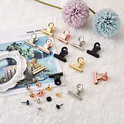 40 Sets 4 Colors Iron Clips and Round Head Drawing Pins&nbsp;AJEW-TA0002-01