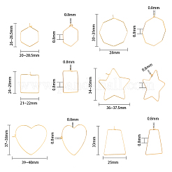36Pcs 6 Style Brass Hoop Earring Findings&nbsp;KK-FH0005-44