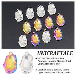 12Pcs 2 Colors 304 Stainless Steel Pendants&nbsp;STAS-UN0039-62