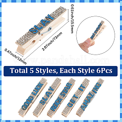 30Pcs 5 Styles Cheerleading Rhinestone Spirit Clips&nbsp;AJEW-SP0002-58A