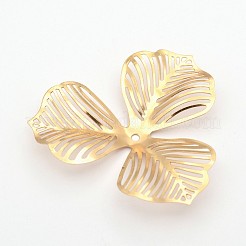 3-Petal Flower Rack Plating Iron Bead Caps&nbsp;X-IFIN-D071