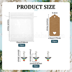 30Pcs Angel Alloy & Glass Pearl & Resin Pendant Decorations&nbsp;HJEW-PH02286