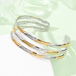 304 Stainless Steel Multi-layered Cuff Bangles for Women&nbsp;BJEW-G780-02GP