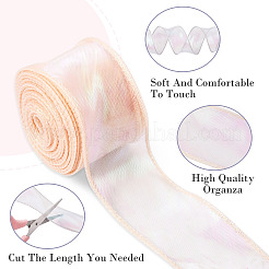 3 Rolls 3 Colors Flat Rainbow Color Organza Ribbon&nbsp;OCOR-TA0001-47