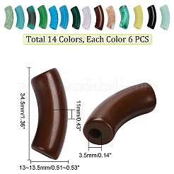 84pcs 14 Style Opaque Acrylic Beads&nbsp;SACR-PH0001-63