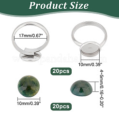 DIY Gemstone Finger Ring Making Kit&nbsp;DIY-AR0003-04