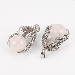 Natural Rose Quartz Pendants&nbsp;G-S292-01D