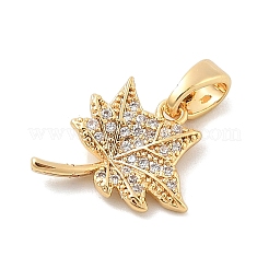 Brass Micro Pave Clear Cubic Zirconia Charms&nbsp;KK-B130-03G-02