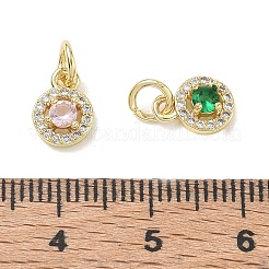 Brass Micro Pave Cubic Zirconia with Glass Charms&nbsp;CU-CBA765A-02G