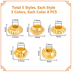 120Pcs 15 Styles Zinc Alloy Spacer Beads&nbsp;FIND-GA0004-65