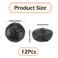 12Pcs 1-Hole Cowhide Shank Buttons&nbsp;BUTT-CL0001-06B