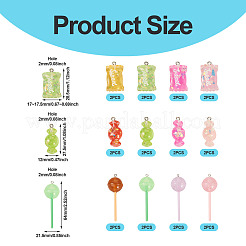 24Pcs 12 Styles Resin Imitation Food Pendants&nbsp;RESI-TA0004-22