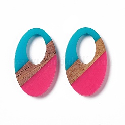 Opaque Resin & Walnut Wood Pendants&nbsp;RESI-M027-02F