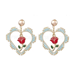 Iron Flower Dangle Stud Earrings&nbsp;EJEW-MZ00404-01