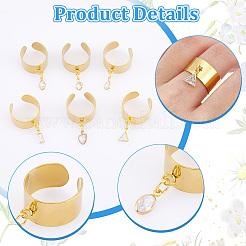 304 Stainless Steel Cuff Rings for Women&nbsp;RJEW-UN00022