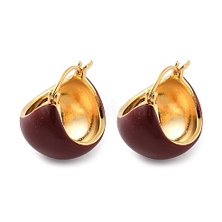 Bag Brass Enamel Hoop Earrings for Women&nbsp;EJEW-U055-09G