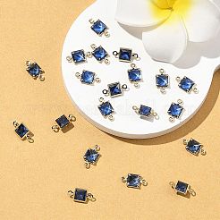 SHEGRACE Brass Pave Cubic Zirconia Square Connector Charms&nbsp;XGRQ2O860-440C-G