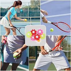 8Pcs 4 Colors Flower Silicone Tennis Racquet Dampener&nbsp;AJEW-CN0005-02