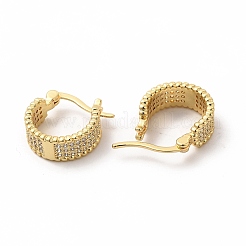 Clear Cubic Zirconia Thick Hoop Earrings&nbsp;EJEW-A095-07G