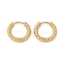 Ion Plating(IP) 304 Stainless Steel Grooved Hoop Earrings&nbsp;EJEW-M218-01A-G