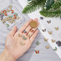 36Pcs 6 Colors Butterfly Alloy Cabochons&nbsp;MRMJ-DC0001-03