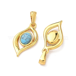 304 Stainless Steel with Synthetic Turquoise Pendants&nbsp;STAS-L309-21I-G
