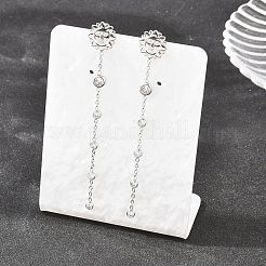 304 Stainless Steel Clear Cubic Zirconia Tassel Stud Earrings&nbsp;EJEW-K328-01P