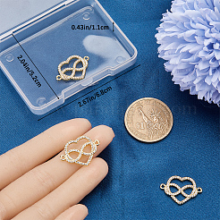 5Pcs Brass Micro Pave Clear Cubic Zirconia Connector Charms&nbsp;KK-CN0002-87