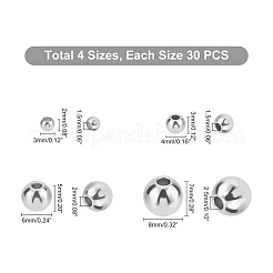 120Pcs 4 Style 304 Stainless Steel Spacer Beads&nbsp;STAS-UN0026-95