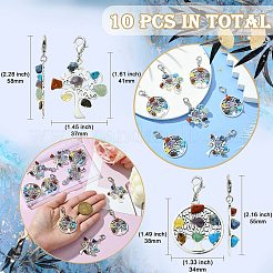 10Pcs 2 Styles Tibetan Style Alloy Pendant Decorations&nbsp;HJEW-CJ0001-17