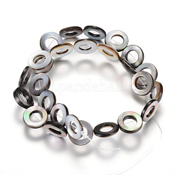 Natural Black Lip Shell Bead Frame Strands&nbsp;SHEL-R018-04