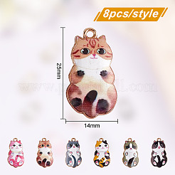 48Pcs 6 Styles Alloy Enamel Pendants&nbsp;ENAM-DR0001-05