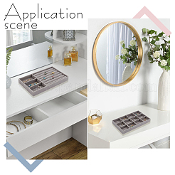 3Pcs 3 Styles Rectangle Wood Covered with Velvet Jewelry Trinket Display Trays&nbsp;AJEW-SP0004-64B-01