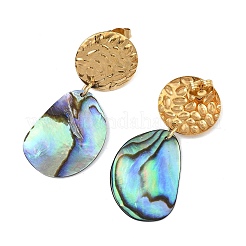 Natural Paua Shell Stud Dangle Earring&nbsp;EJEW-JE07136