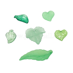 60Pcs 6 Style Transparent & Frosted & Opaque Acrylic Pendants&nbsp;FACR-YW0001-01