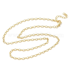 3MM Brass Cable Chain Necklaces for Women&nbsp;NJEW-K271-10G