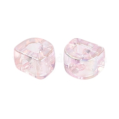UV Plating Transparent Acrylic European Beads&nbsp;OACR-M027-02D-01