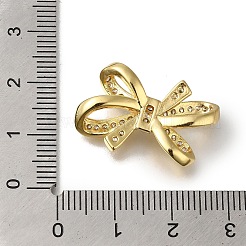 Rack Plating Brass Micro Pave Clear Cubic Zirconia Connector Charms&nbsp;KK-G500-07G