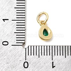 Brass Cubic Zirconia Charms&nbsp;KK-G554-02E-06