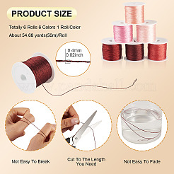 6 Rolls 6 Colors 6-Ply Polyester Metallic Thread&nbsp;OCOR-TA0003-11B